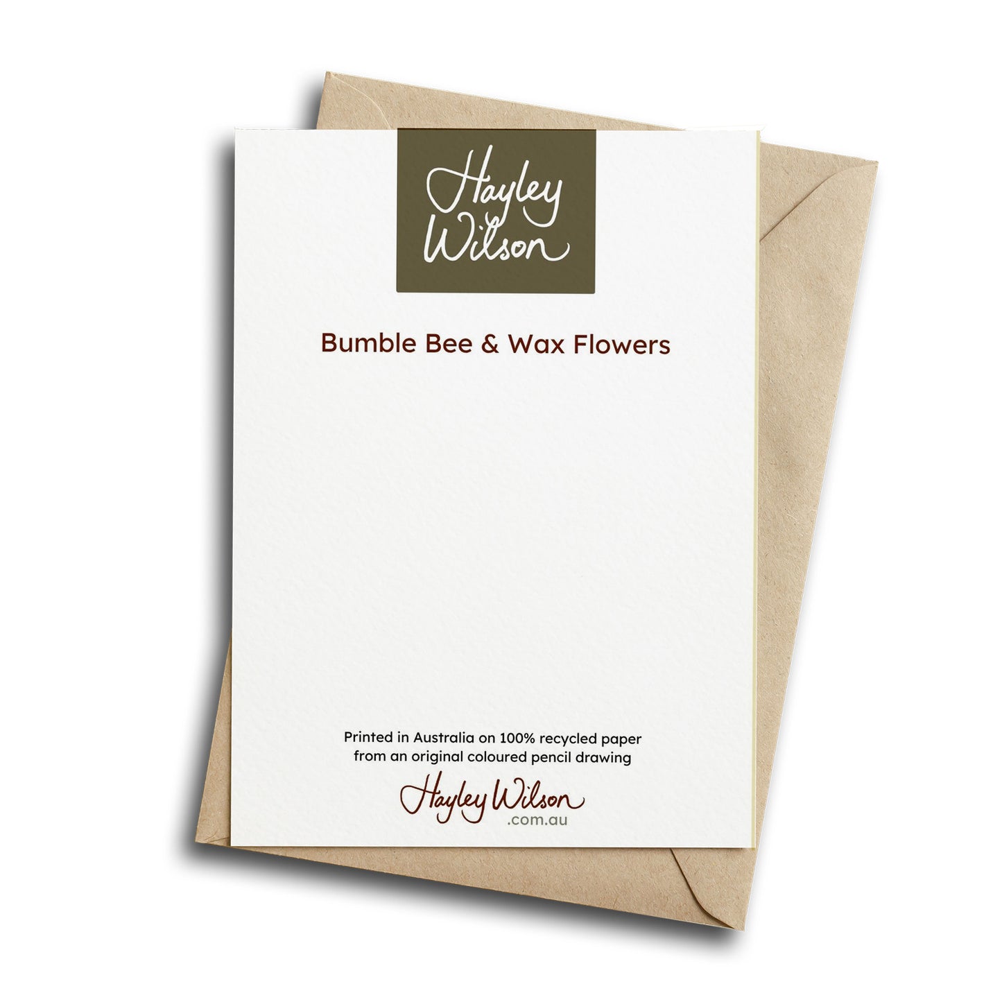 Bumble Bees/Wax Flowers - Greeting Card