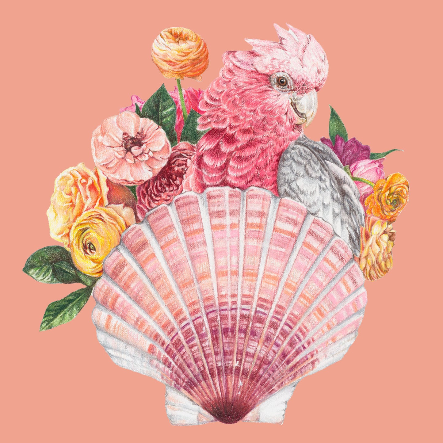 Galah Bouquet/coral Fine Art Print