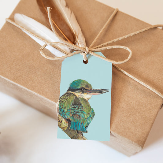 Kingfisher/mint Gift Tags - set of 6