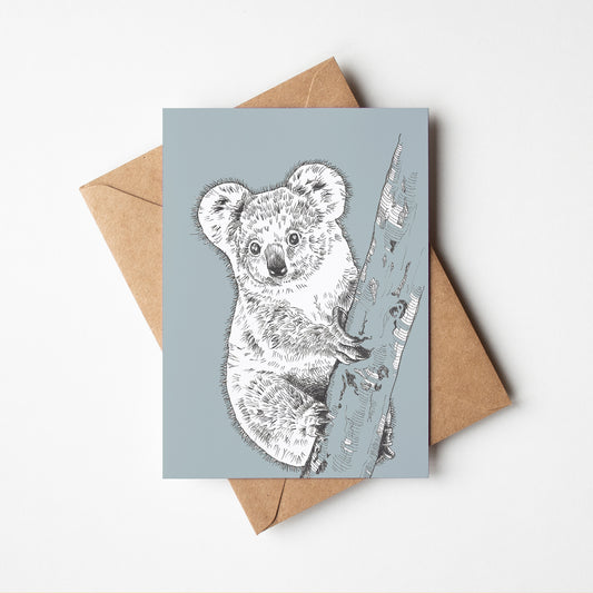 Koala/blue Greeting Card