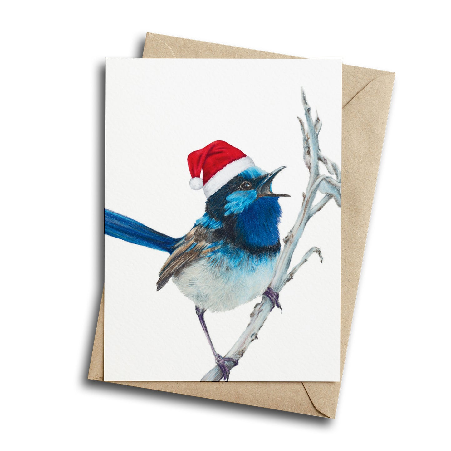 Christmas Blue Wren - Greeting Card