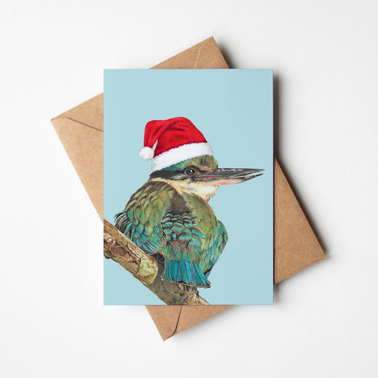 Christmas Kingfisher Greeting Card