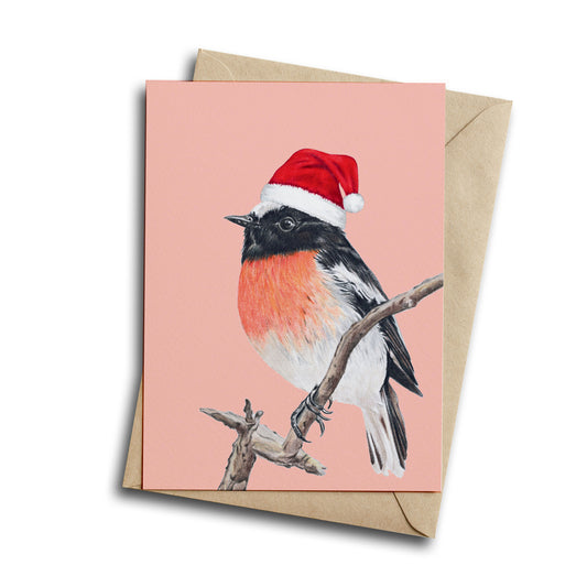 Christmas Scarlet Robin - Greeting Card