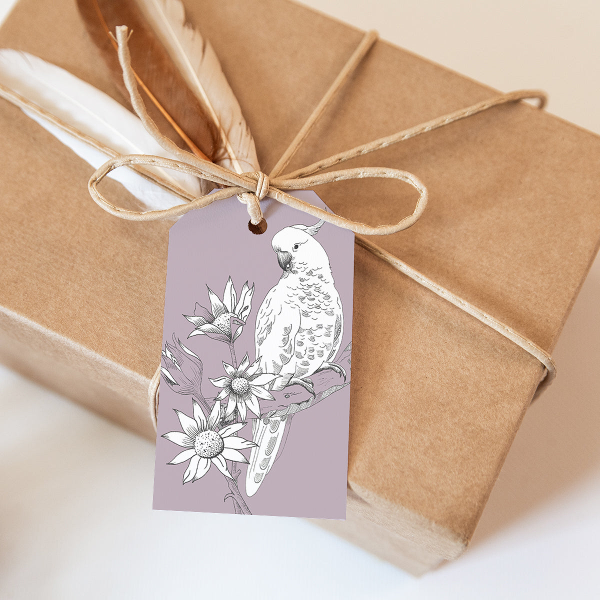 Cockatoo/Flannel Flower Gift Tags - set of 6