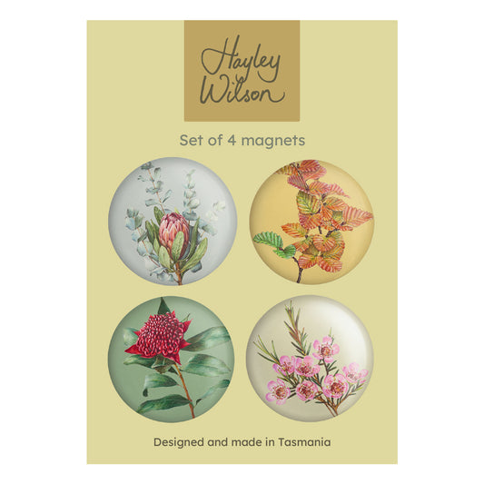 Floral set of 4 magnets