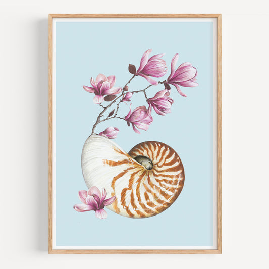 Flowering Nautilus/blue - Fine Art Print