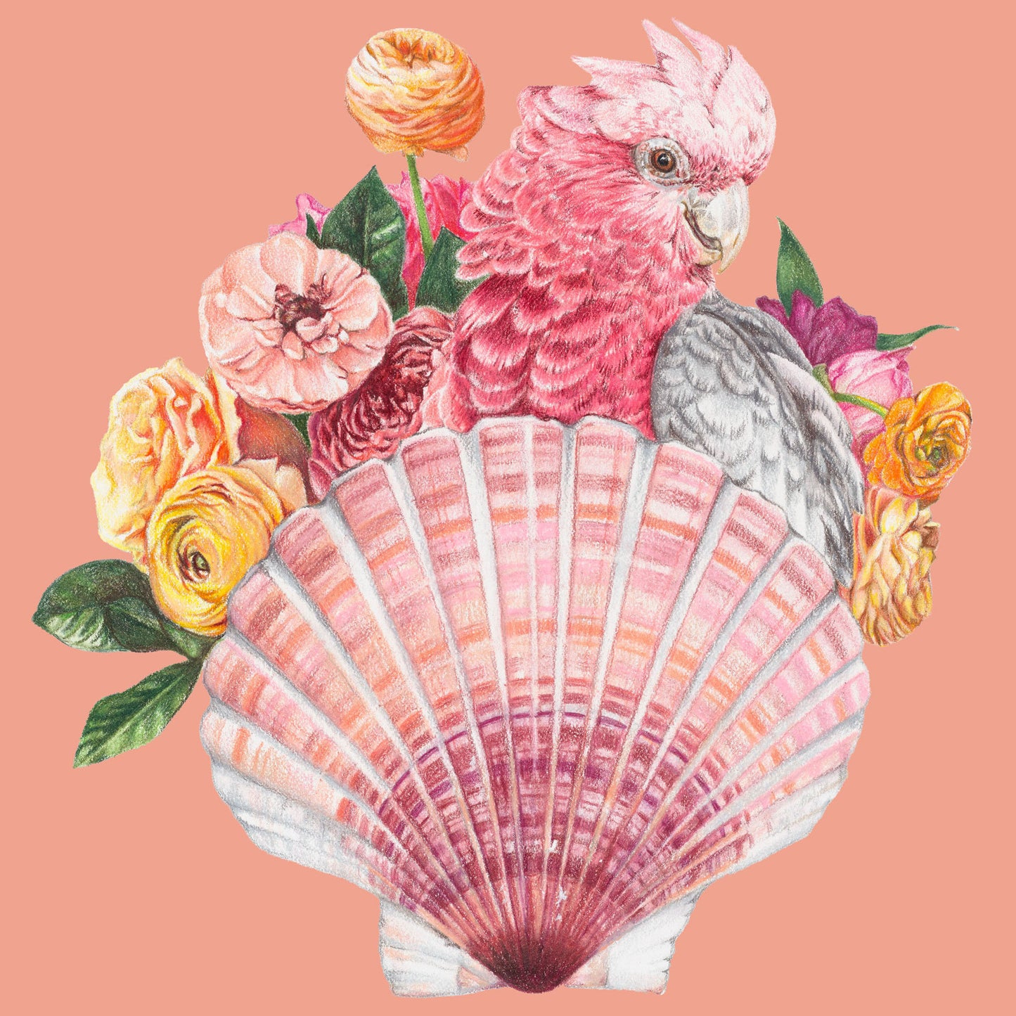 Galah Bouquet/coral - Fine Art Print