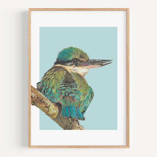 Kingfisher/mint - Fine Art Print