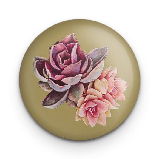 Succulents/khaki - Badge