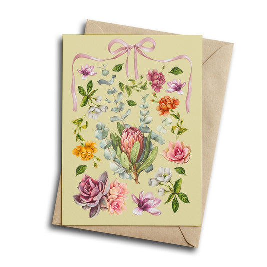 Vintage Florals - Greeting Card