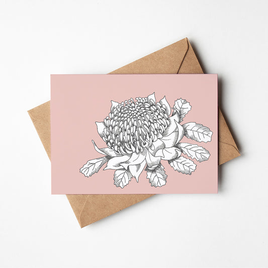 Waratah/pink Greeting Card
