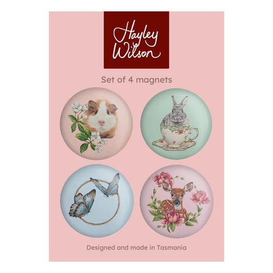 Wild and Whimsical set of 4 magnets