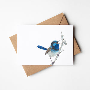 Blue Wren Greeting Card