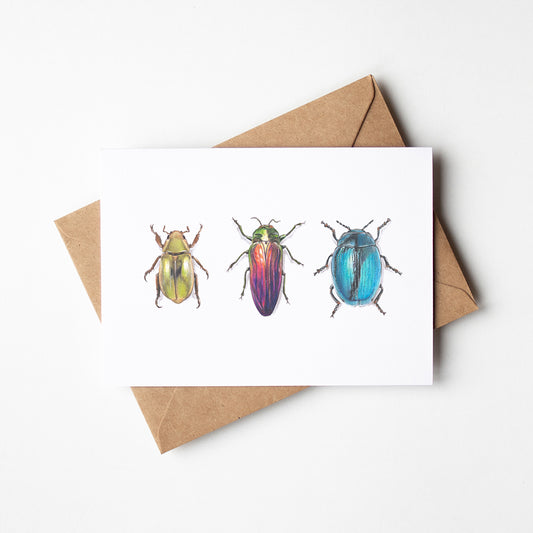 Scarab Beetles Greeting Card